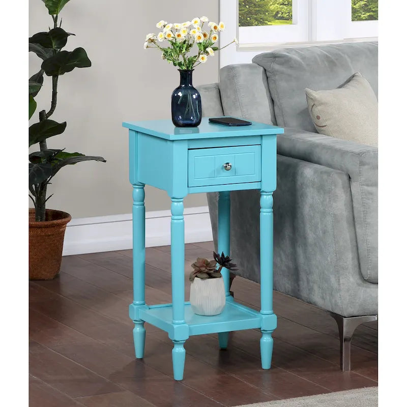 French Country 1 Drawer Accent Table with Shelf