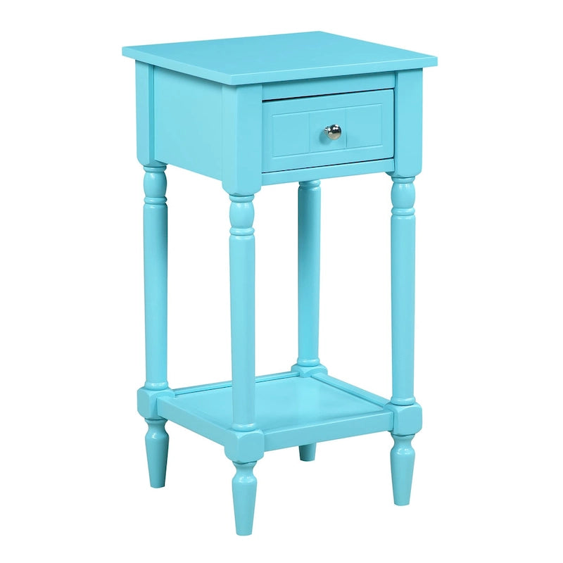 French Country 1 Drawer Accent Table with Shelf