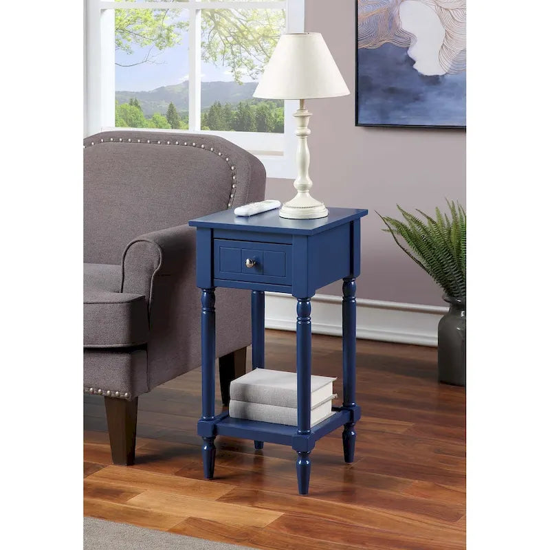 French Country 1 Drawer Accent Table with Shelf