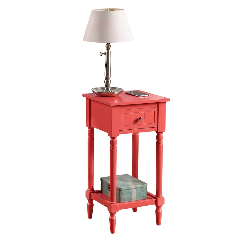French Country 1 Drawer Accent Table with Shelf