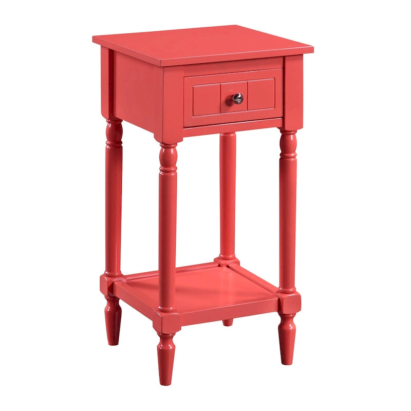 French Country 1 Drawer Accent Table with Shelf