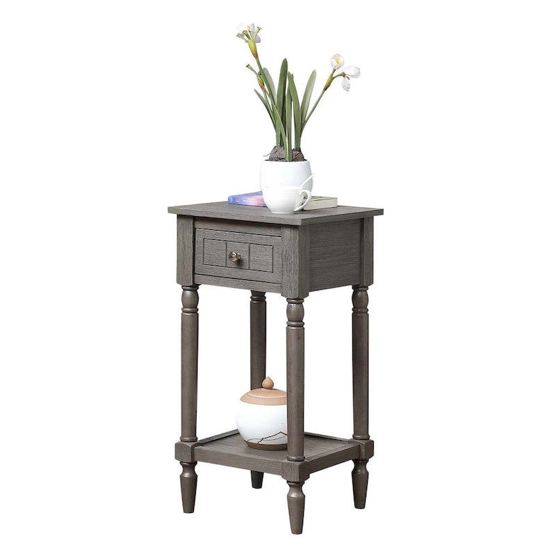 French Country 1 Drawer Accent Table with Shelf