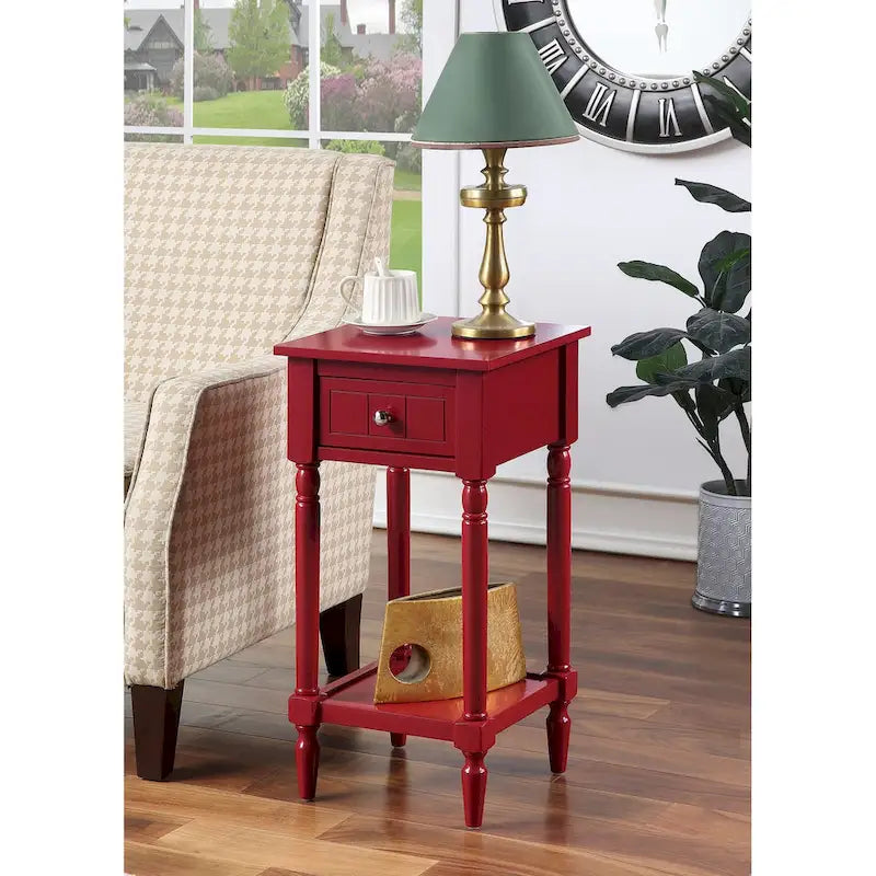 French Country 1 Drawer Accent Table with Shelf