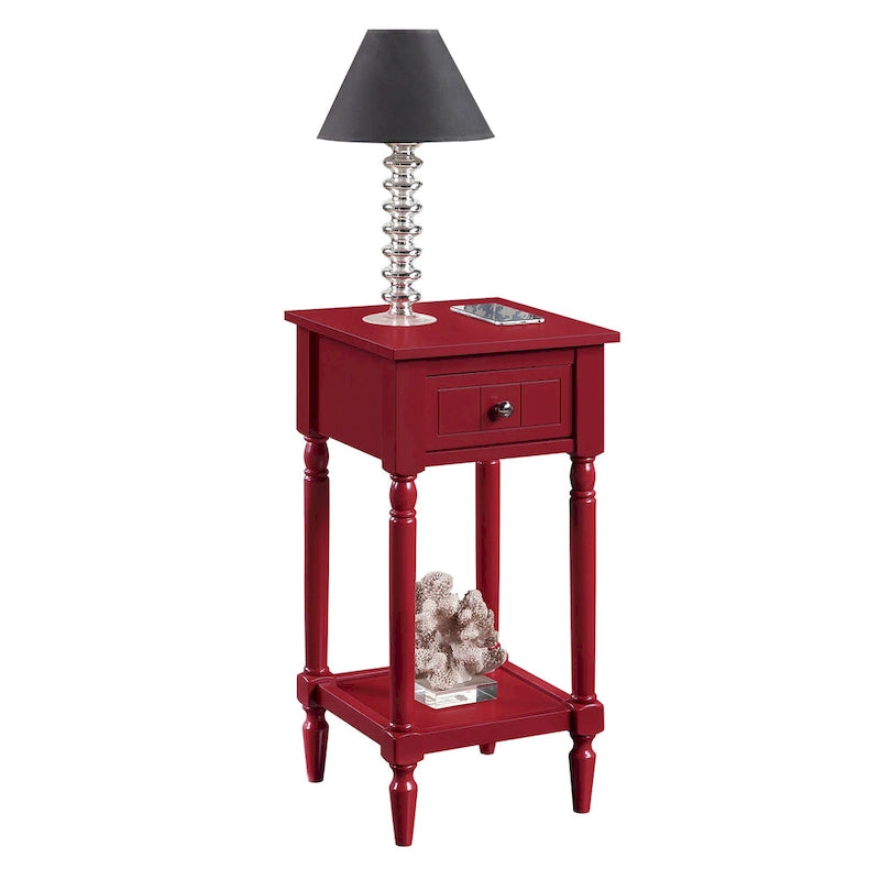 French Country 1 Drawer Accent Table with Shelf