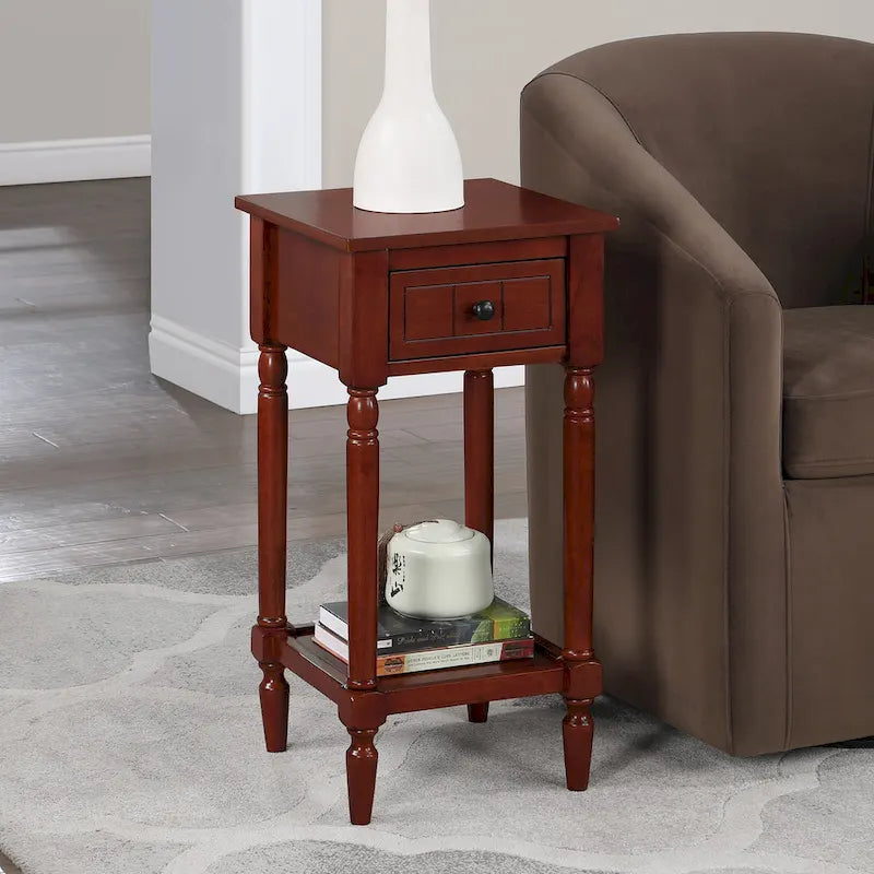 French Country 1 Drawer Accent Table with Shelf