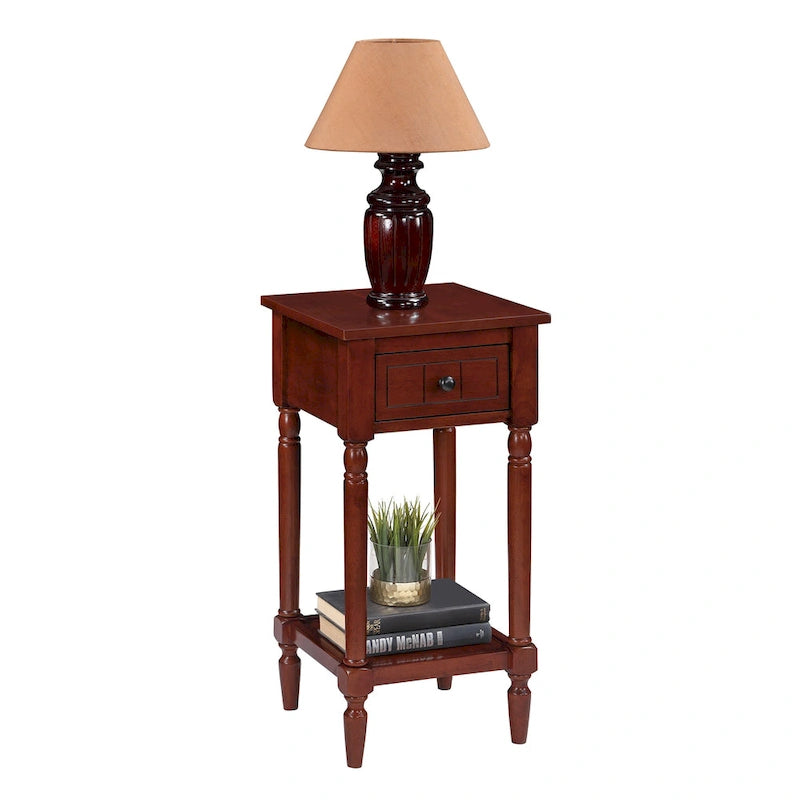 French Country 1 Drawer Accent Table with Shelf