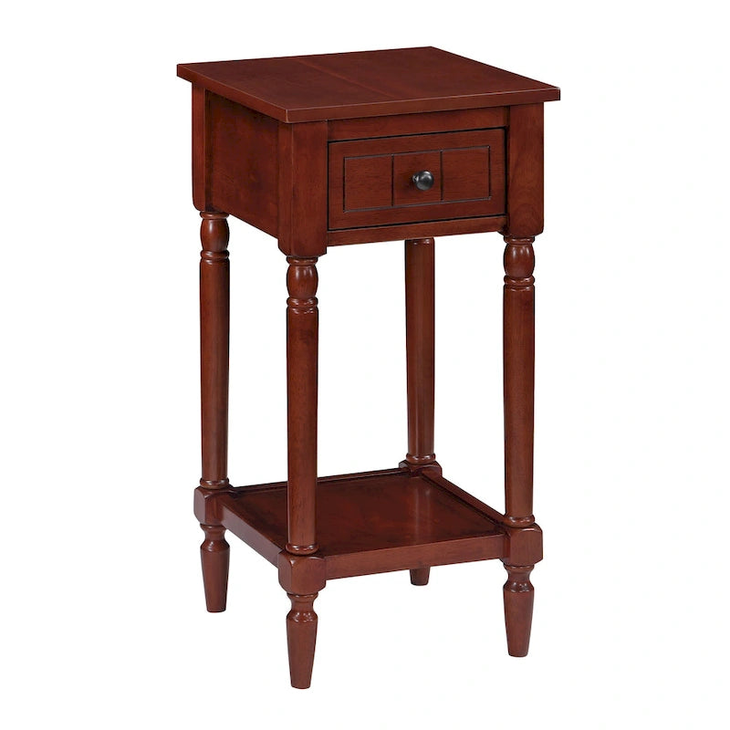 French Country 1 Drawer Accent Table with Shelf