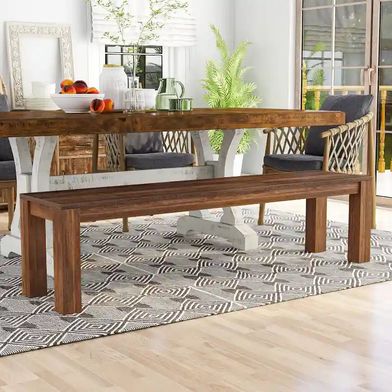 Anaisha Rustic Solid Mango Wood Dining Bench by 