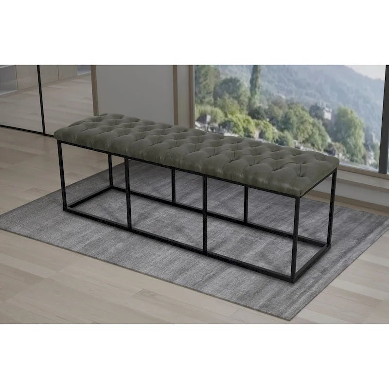 Modern Faux Leather Decorative Storage Bench