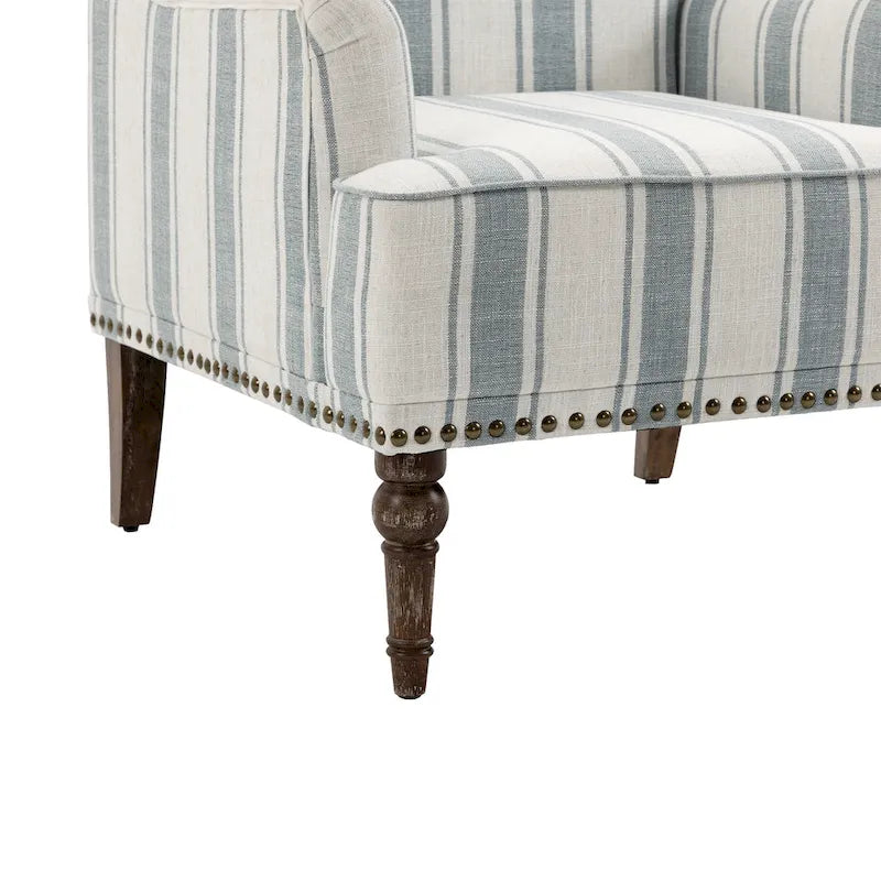 Modern Striped Accent Chairs with Arms