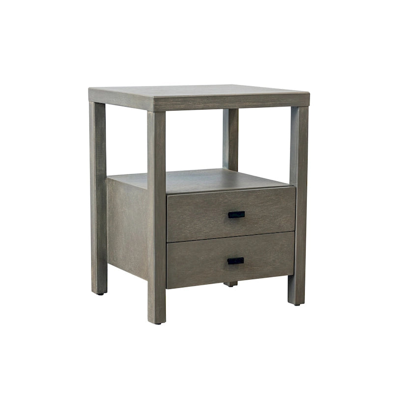Painted Solid Acacia Wood Storage End Table by 