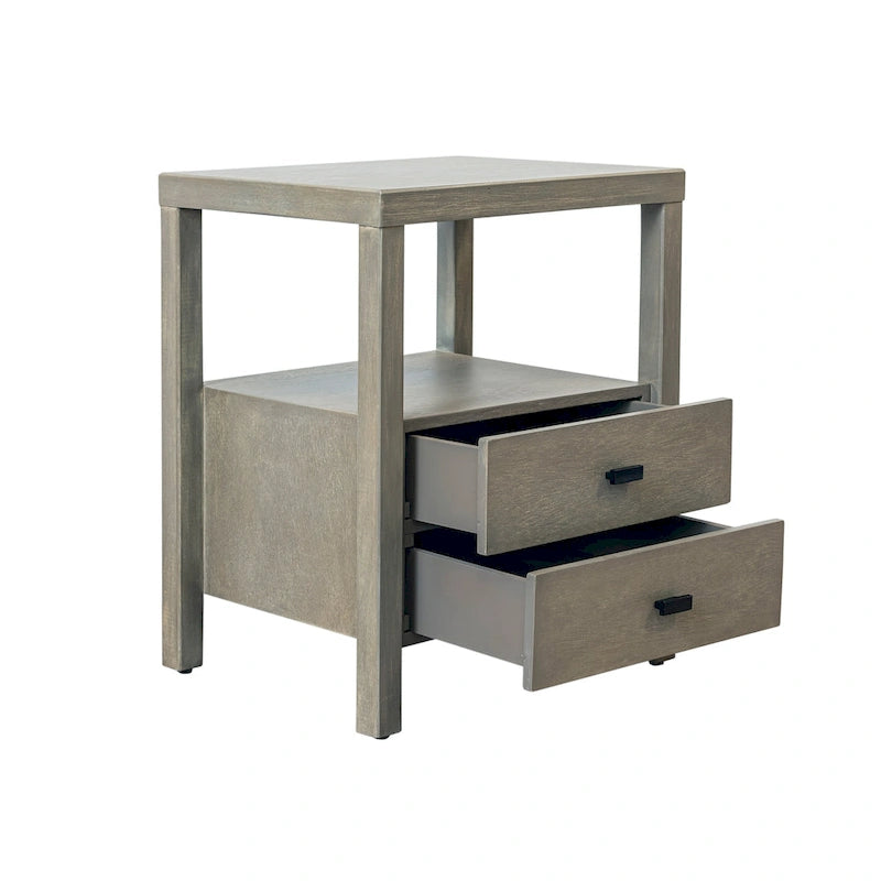 Wood Storage End Table