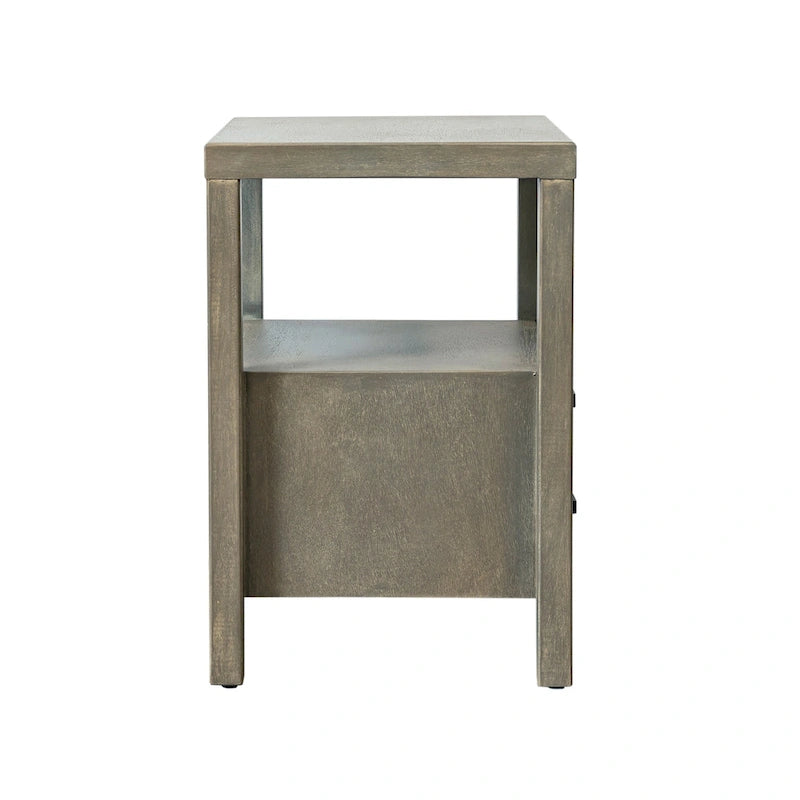 Wood Storage End Table