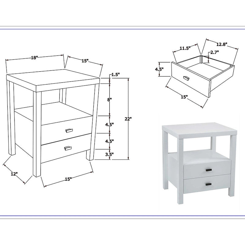 Wood Storage End Table