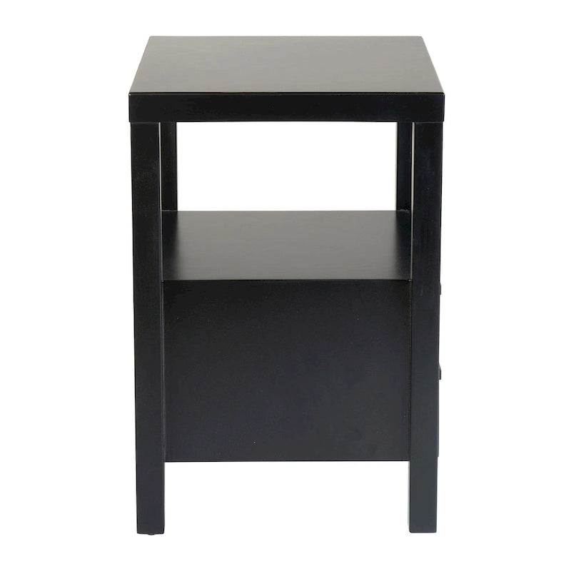 Wood Storage End Table