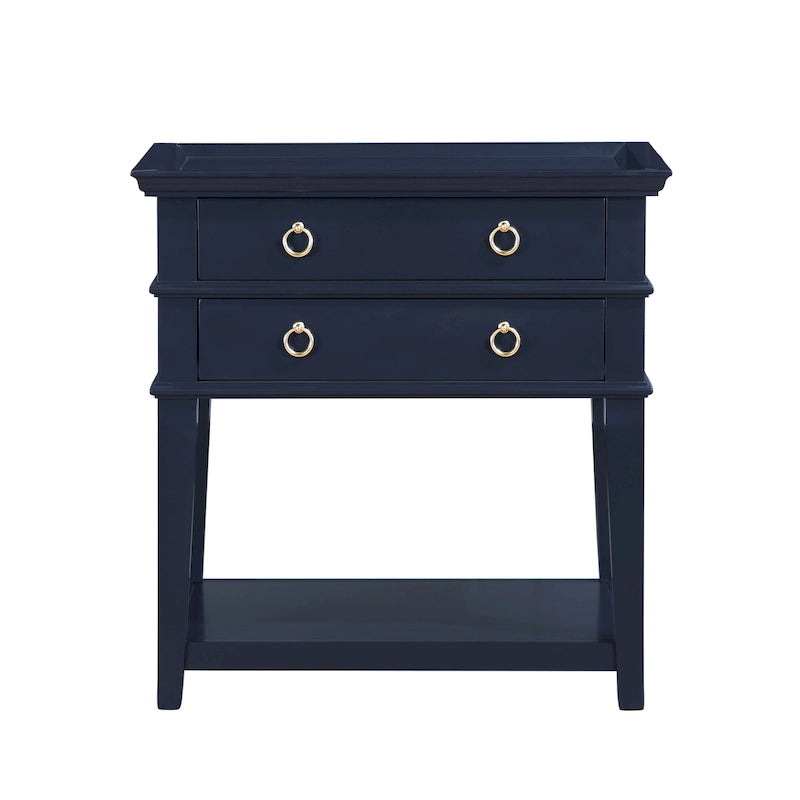 2-Drawer Tray Top Nightstand
