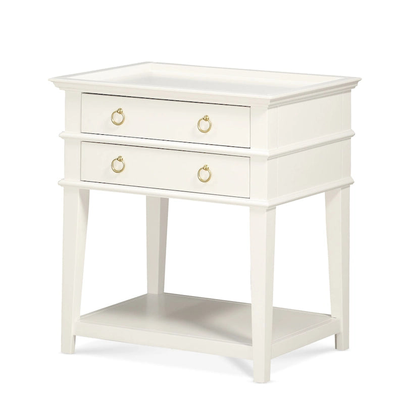 2-Drawer Tray Top Nightstand
