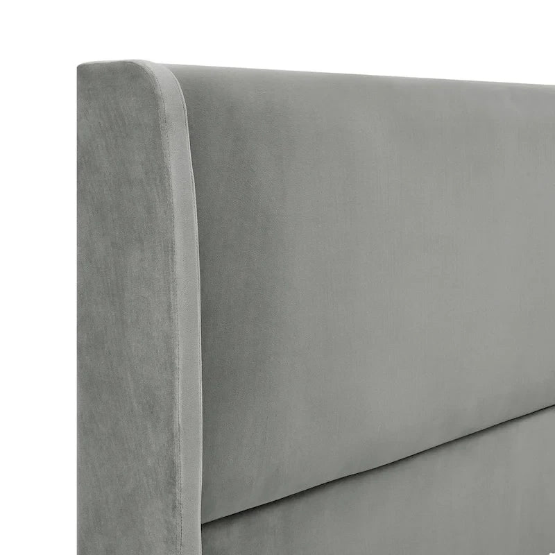 Upholstered Wingback Platform Bed