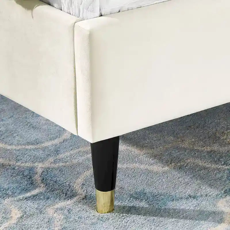 Upholstered Wingback Platform Bed