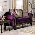 Grendel Traditional Purple Chenille Rolled Arms Loveseat by 