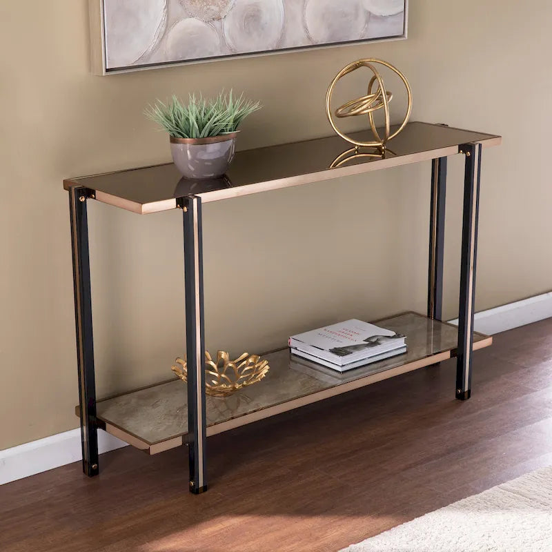  Thornberry Transitional Champagne Metal Console Table
