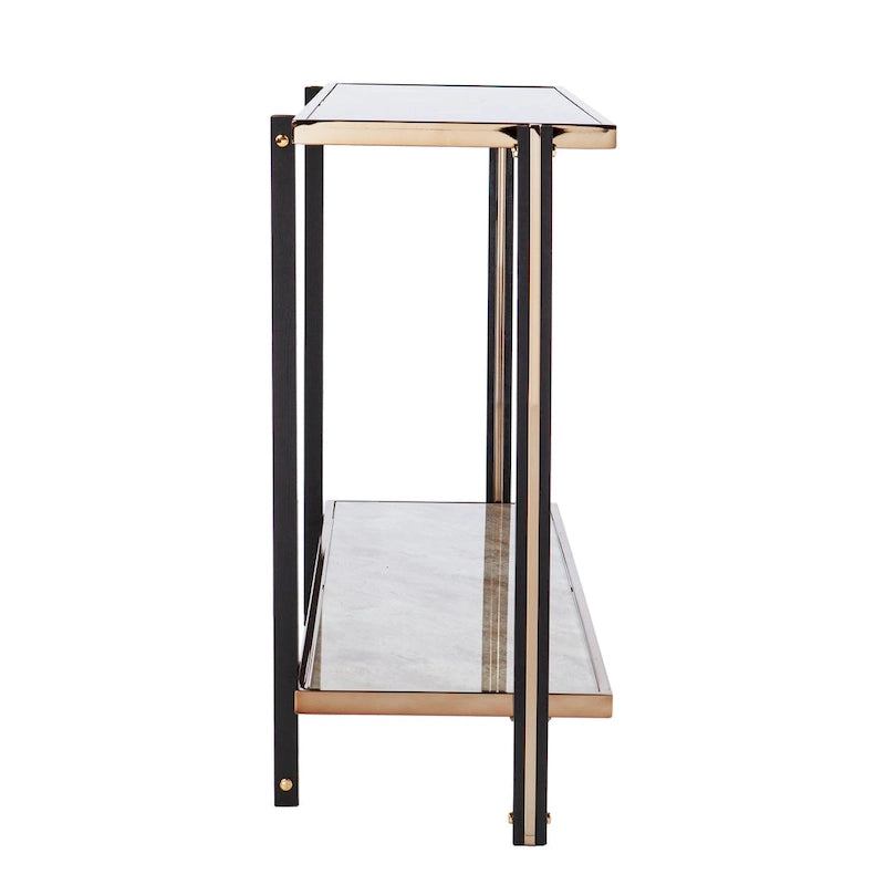 Transitional Champagne Metal Console Table