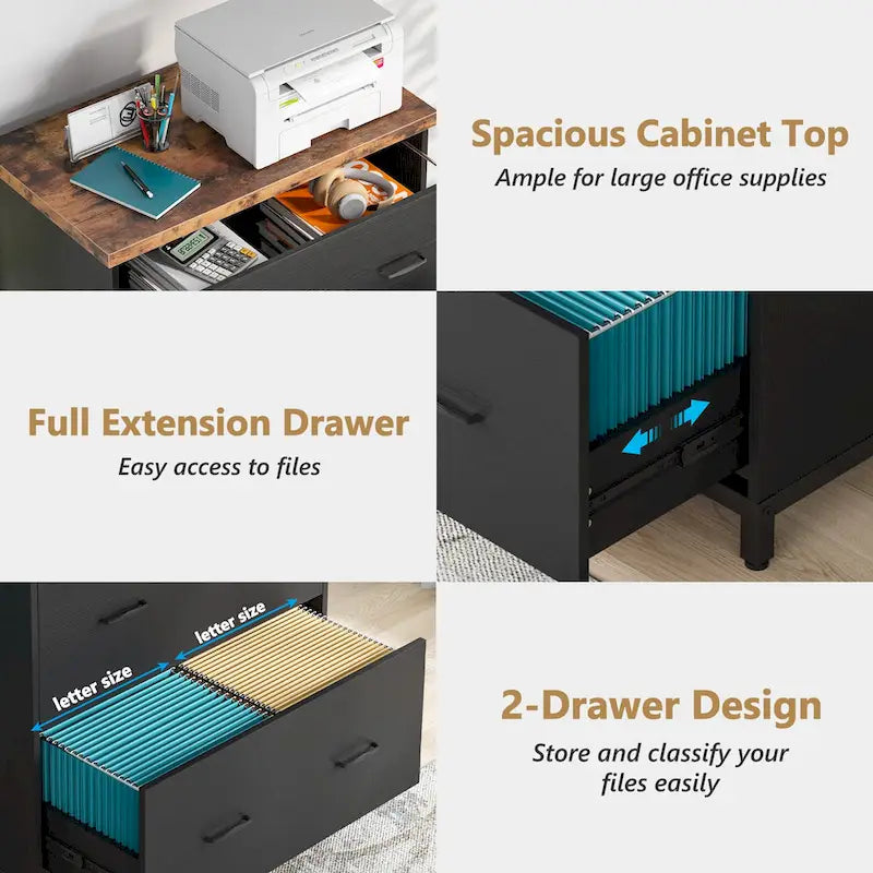 2-Drawer File Cabinet, Lateral Filing Cabinet, Office File Cabinet
