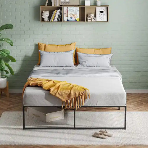 14 inch Tall Heavy Duty Metal Full Bed Mattress Frame