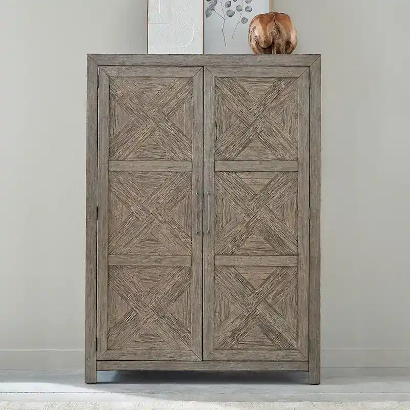  Cobblestone Oak Armoire for Bedroom Storage - Width 54 x Depth 20 x Height 75