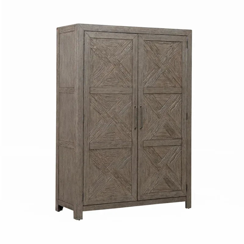 Cobblestone Oak Armoire for Bedroom Storage - Width 54 x Depth 20 x Height 75