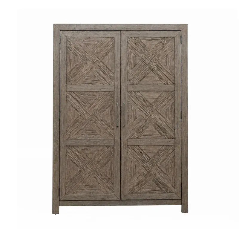 Cobblestone Oak Armoire for Bedroom Storage - Width 54 x Depth 20 x Height 75