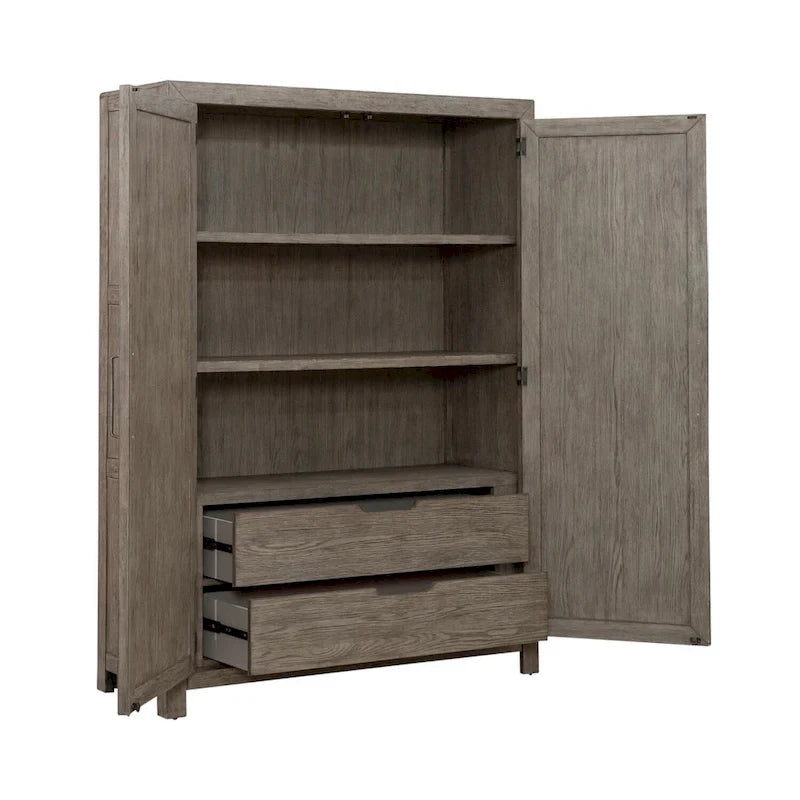 Cobblestone Oak Armoire for Bedroom Storage - Width 54 x Depth 20 x Height 75