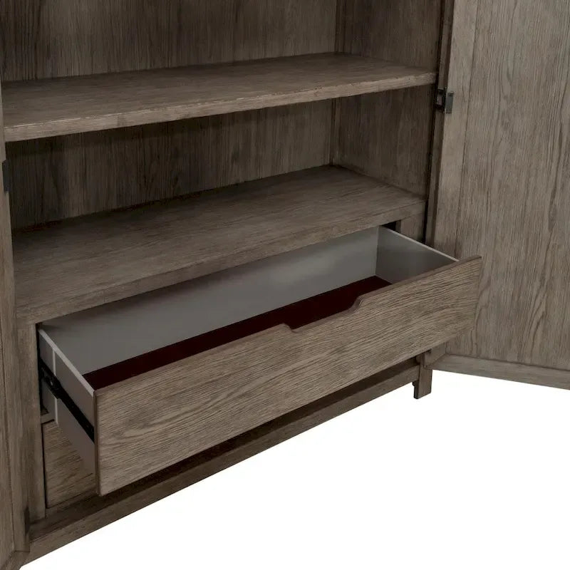 Cobblestone Oak Armoire for Bedroom Storage - Width 54 x Depth 20 x Height 75