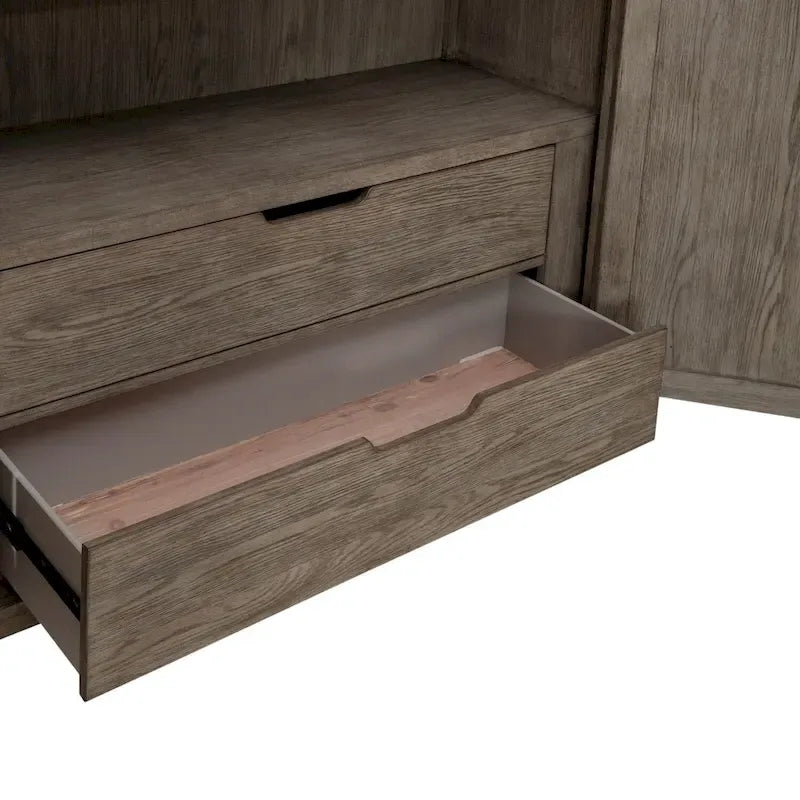 Cobblestone Oak Armoire for Bedroom Storage - Width 54 x Depth 20 x Height 75
