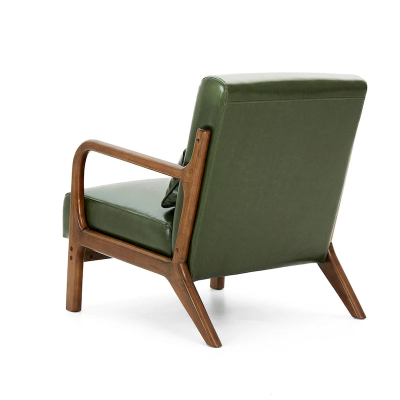 Set of 2 30.75H Mid-Century Modern PU Leather Accent Chairs with Cushion - 25.75W x 33.75D x 30.75H