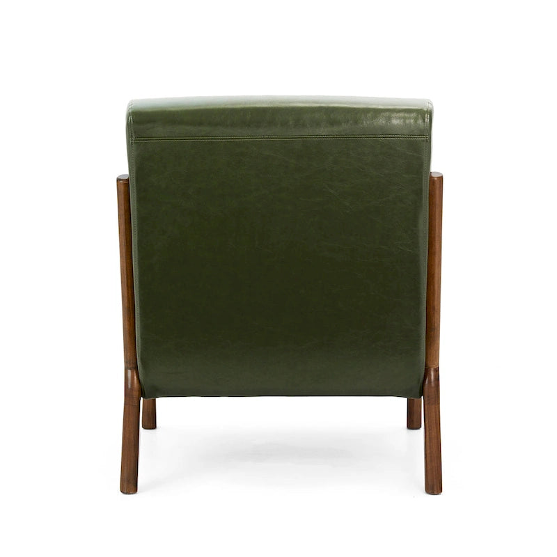 Set of 2 30.75H Mid-Century Modern PU Leather Accent Chairs with Cushion - 25.75W x 33.75D x 30.75H