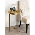  Celia Round Metal Foldable Tray Accent Table