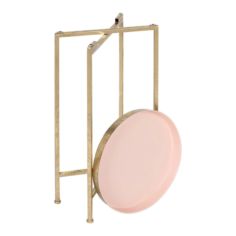 Round Metal Foldable Tray Accent Table