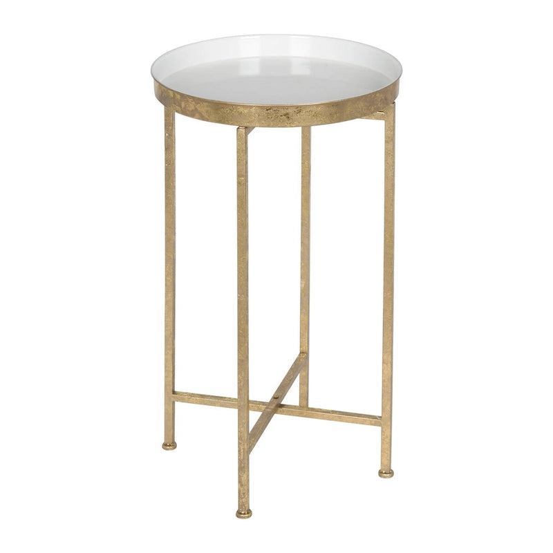 Round Metal Foldable Tray Accent Table