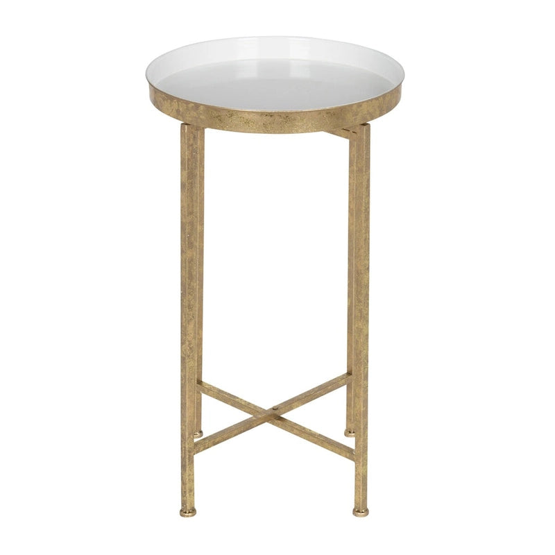 Round Metal Foldable Tray Accent Table