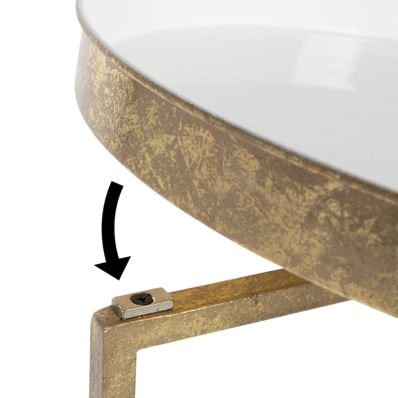 Round Metal Foldable Tray Accent Table