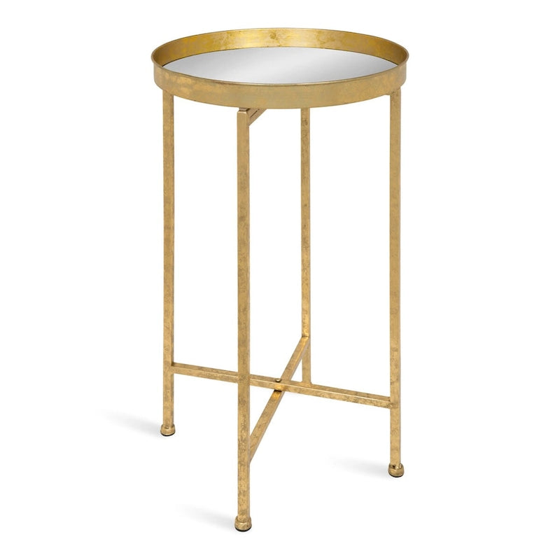 Round Metal Foldable Tray Accent Table
