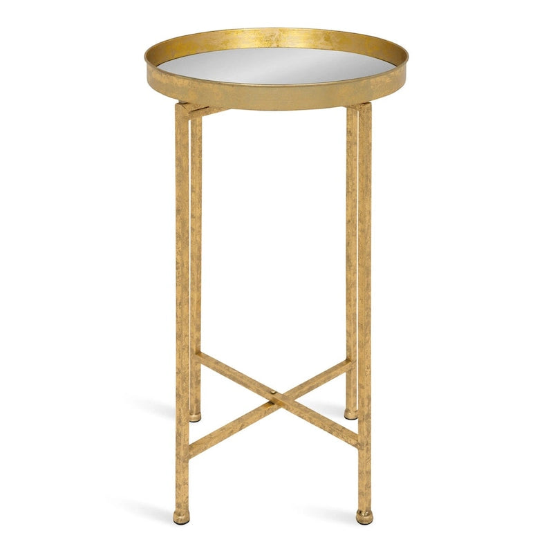 Round Metal Foldable Tray Accent Table