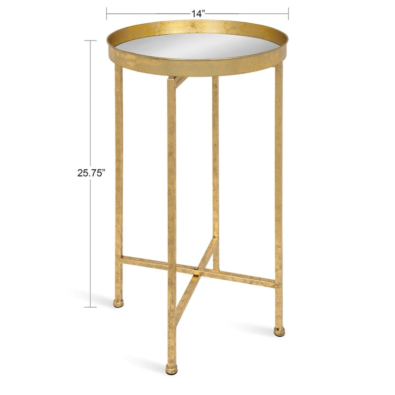 Round Metal Foldable Tray Accent Table