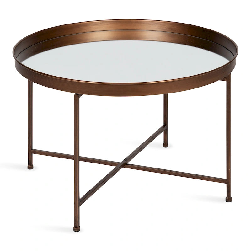 Round Metal Coffee Table - 28.25x28.25x19