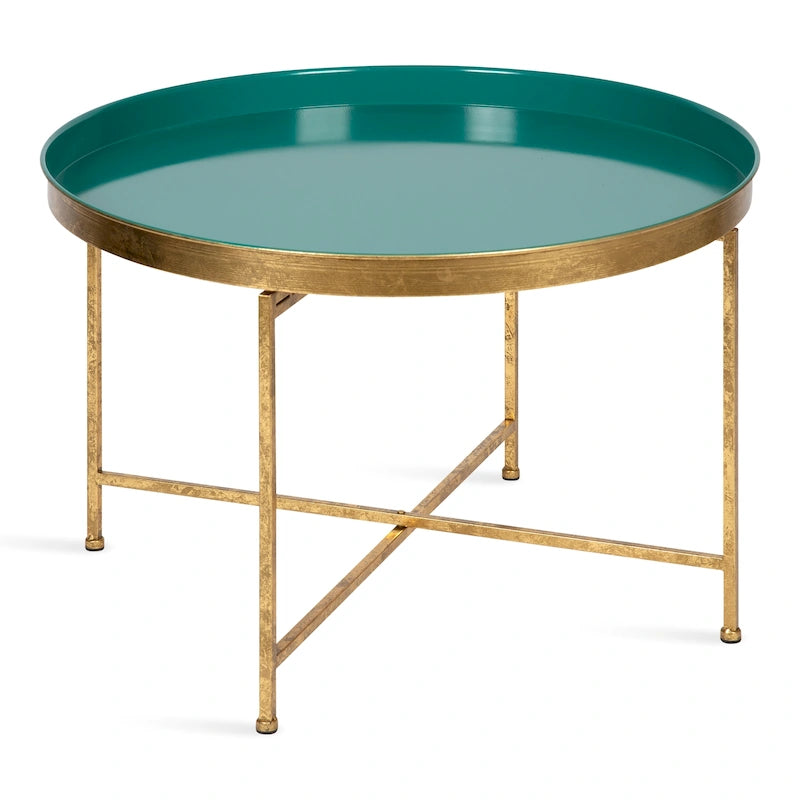 Round Metal Coffee Table - 28.25x28.25x19