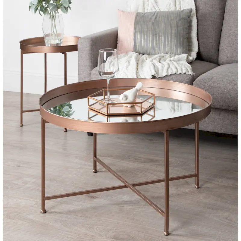  Celia Round Metal Coffee Table - 28.25x28.25x19