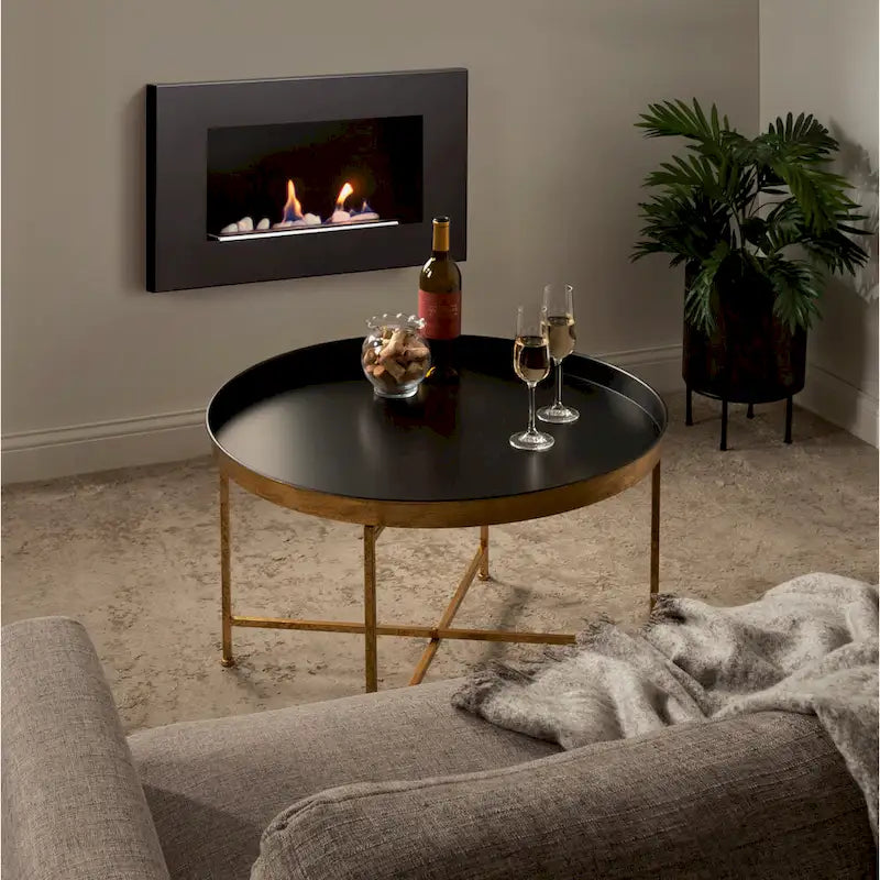 Round Metal Coffee Table - 28.25x28.25x19
