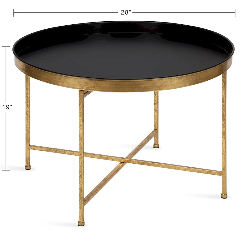 Round Metal Coffee Table - 28.25x28.25x19