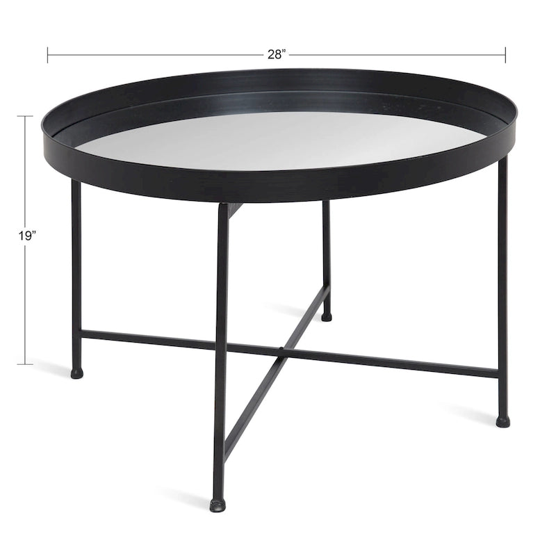 Round Metal Coffee Table - 28.25x28.25x19